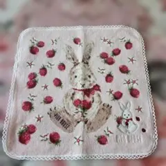 PINK HOUSE タオルハンカチ うさぎ いちご柄 - メルカリ