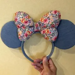 カチューシャ　ディズニー　ミニーマウス　花柄　春