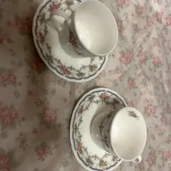 SAISON CLUB 花柄陶器カップ・ソーサー2個セット未使用