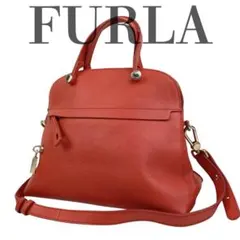 FURLA フルラ パイパー M 2WAY ハンドバッグ ショルダー オレンジ