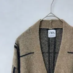 ZARA ベージュ チェック柄 カーディガン【美品】