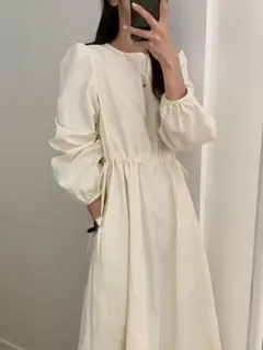 【新品】最安値セール中！ポケット付きオーバーサイズマキシドレス　M　アプリコット