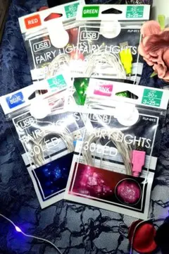 USBフェアリーライト 30LED 4色セット - メルカリ