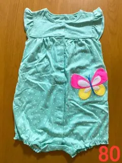 【春・夏】【80】【カーターズ】ロンパース　水玉ｘ蝶