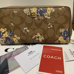 新品未使用COACH長財布ブーケ フローラル プリント