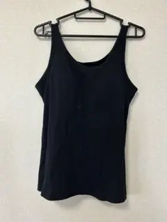 【ブラトップ】ブラック タンクトップ カップ付き