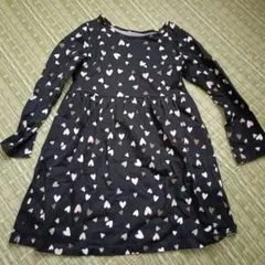 H&M ハート柄長袖ワンピース 110/116
