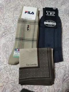 新品　FILA PLAYBOY メンズソックス ハンカチ セットのサムネイル