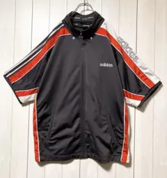 レア adidas アディダス トラックジャケット 90s 半袖 袖ロゴ XL