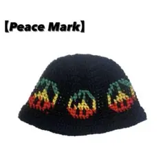 クラッシャーハット　バケットハット　帽子　ピースマーク　キャップ　レゲエ
