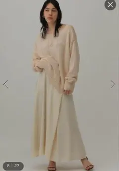 Chaosカオス エクセルサテンスカート アイボリー＊ロングスカート