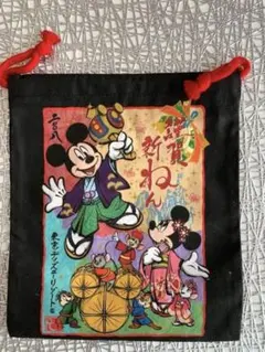 ディズニーリゾート お正月 ねずみ だるま 巾着