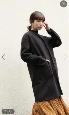 【美品】LOWRYS FARM リバーシブルムートンボアコート　黒　Lサイズ