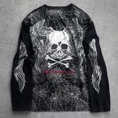 00s WingSkull SpiderWeb Graphic ロンT Y2K - メルカリ