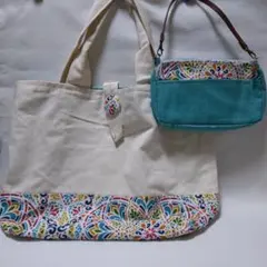 ♦203　ハンドメイド　トートバッグ＆手提げ付ポーチ