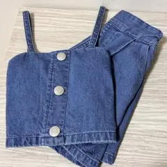 【美品】グローバルワーク キッズ デニムセットアップ 120 ビスチェ＆短パン