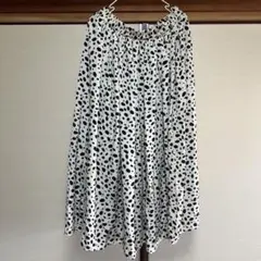 ドットアニマル柄フレアスカート 大きいサイズ4L