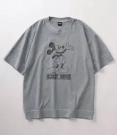ミッキーマウス　両面プリントTシャツ　メンズLサイズ　ヴィンテージ風　ブルー系