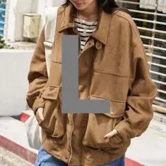 モノマート オーバーサイズヴィンテージライクブルゾン スエード キャメル L