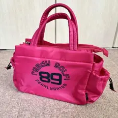 PEARLY GATES カートバッグ ピンク ロゴ 89 ポケット多 チャックのサムネイル
