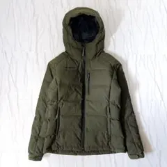 《美品》マムート セラックダウンフーディヘリンボーン グリーン レディースM