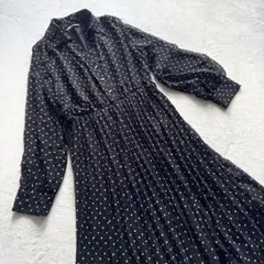ZARA ザラ ドット シフォン ロングワンピース セレモニー フォーマル 