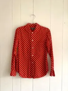 グッドデザインCOMME des GARÇONS長袖 ドットシャツ赤XS 楽天市場】コムデギャルソン ドット シャツ（シャツ・ブラウス