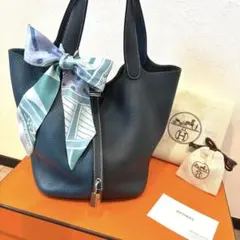 HERMES エルメス ピコタンロックMM エクラ ディープブルー アネモネ