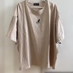 KANGOL カンゴール Tシャツ ベージュ 刺繍ロゴ