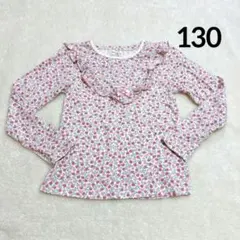 ビケットクラブ 花柄 薔薇 ピンク 長袖カットソー Tシャツ 130