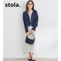 Stola. フリンジニットカーディガン ネイビーのサムネイル