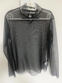 レース　長袖ハイネックトップス