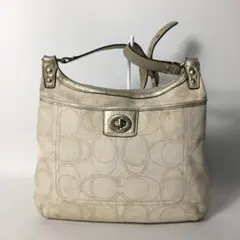 2506-210｜美品｜コーチ シグネチャー ショルダーバッグ ターンロック