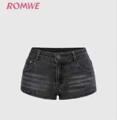 SHEIN Y2K ミニ ダメージデニムショーツ