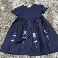 moo non no ネイビー 半袖ワンピース 120