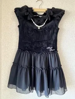 Mezzo Piano ブラック 半袖ワンピース