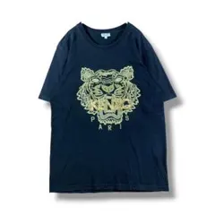 【1124】　KENZO　ゴールド刺繍　タイガーTシャツ　サイズL　ブラックのサムネイル