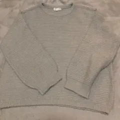 グレー ラメ入り クルーネックセーター Mサイズ