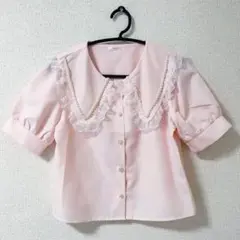 apres jour アプレジュール　パール+フリルビッグカラーブラウス