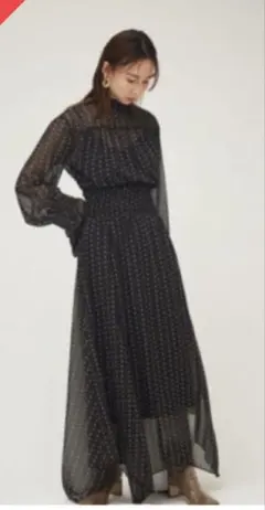 【美品】FRAY I.Dウエストシャーリングドットワンピース