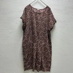 美品✨CINEMA CLUB 花柄 半袖 ひざ丈ワンピース Mサイズ