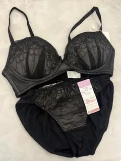 新品未使用 ブラジャー ショーツ セット 黒 下着 M レース