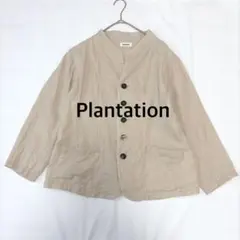 Plantation　日本製　リネン100%　ノーカラージャケットのサムネイル