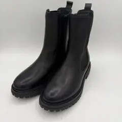 【未使用級】イーボル本革トラックソールサイドコアブーツサイドファスナー　ブラック