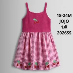 26SS JojoMamanbébé チェリー刺繍 ワンピース 18-24M