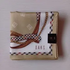 【未使用・シール付き】DAKS ハンカチ チェーン柄