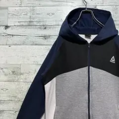 【リーボック】ワンポイントロゴ マルチカラー 希少 スウェット パーカー