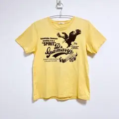 イーグルプリント Tシャツ 　半袖　ヴィンテージ　黄色　茶色