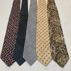 ブランドネクタイ　まとめ売り　5本　セット　ストライプ　チェック　総柄　古着