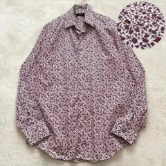 【美品 人気デザイン】ポールスミス 長袖シャツ 花柄 小花 パープル M 春夏